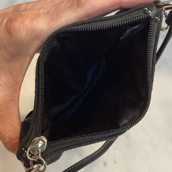 Coach Wristlet Bag Purse Signature Logo Classic Stitch Black Pouch - Picture 13 of 13
